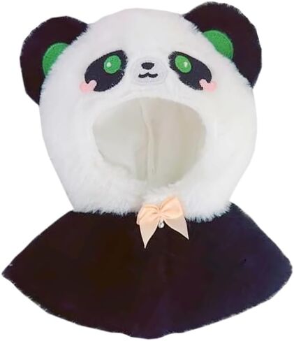 niannyyhouse 10cm Plush Doll Clothes Loose Shawl Cat Puppy Panda Bear Vest Doll Accessories Dress Up (Black) in Kuwait