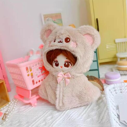 Niannyyhouse 10cm Plush Doll Clothes فضفاض شال Cat Puppy Panda Bear Vest Doll Assories Up (Black) in Kuwait