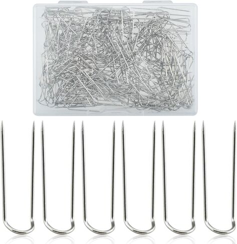300 Pieces Sewing U Shaped Fork Pins, Multipurpose Stainless Steel Sewing Double Blocking Needlecrafts Straight Pin for Sewing Fabric Quilting Crafts Jewelry Display Home Decor DIY (Silver) in Saudi Arabia
