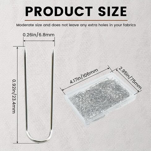 300 Pieces Sewing U Shaped Fork Pins, Multipurpose Stainless Steel Sewing Double Blocking Needlecrafts Straight Pin for Sewing Fabric Quilting Crafts Jewelry Display Home Decor DIY (Silver) in Saudi Arabia