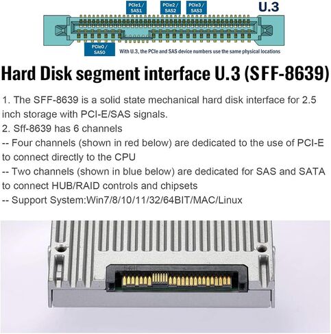 JSER SFF-8639 NVME U.2 to NGFF M.2 M-Key PCIe SSD Adapter for Mainboard Replace Intel SSD 750 p3600 p3700 in Saudi Arabia