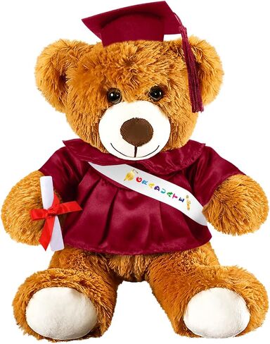 Graduation Bear 2025 with Gown Cap Tassel 9" Pink Graduation Stuffed Animal Plush Bear Toy for Class of 2025 Prek Preschool Kindergarten High School College Graduate Gift in Saudi Arabia