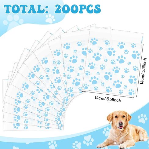Pasimy 200 PCS Paw Plastic Facs Pet Cellophane الأكياس التي لاصق ذاتيًا واضحة لعلاج الأبقار للحيوانات الأليفة Dog Supplies Supplies (Clate Colorful) in Kuwait