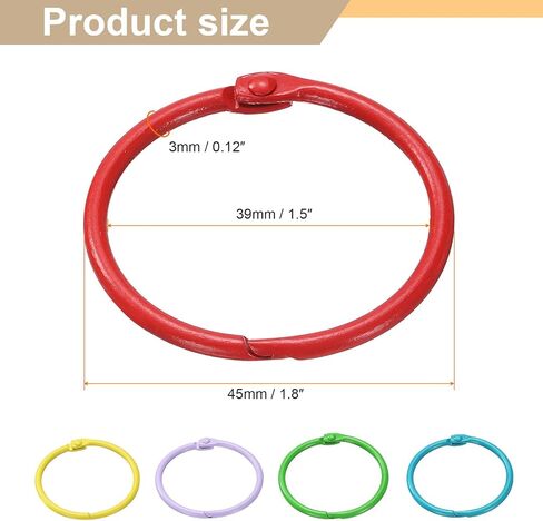 HARFINGTON 20pcs Binder Rings 1.5 Inch Loose Leaf Binder Ring Metal Book Rings Colorful Loose Leaf Rings for Index Cards Keychain Key Notebook Rings for Home Office in Saudi Arabia