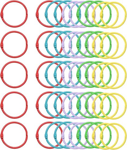 HARFINGTON 20pcs Binder Rings 1.5 Inch Loose Leaf Binder Ring Metal Book Rings Colorful Loose Leaf Rings for Index Cards Keychain Key Notebook Rings for Home Office in Saudi Arabia