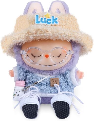 17 cm Labubu Doll Clothes Labubu Clothes for Doll Clothes Sets for Labubu Cute Labubu Clothing Boy Chic Style Set Original Labubu Accessories Blue Bottle Set in Saudi Arabia
