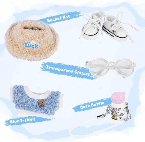 17 cm Labubu Doll Clothes Labubu Clothes for Doll Clothes Sets for Labubu Cute Labubu Clothing Boy Chic Style Set Original Labubu Accessories Blue Bottle Set in Saudi Arabia