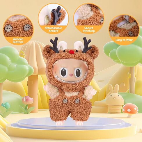 17 cm Labubu Doll Clothes Labubu Clothes for Doll Clothes Sets for Labubu Cute Labubu Clothing Boy Chic Style Set Original Labubu Accessories Blue Bottle Set in Saudi Arabia