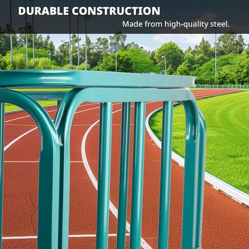 Sports Equipment Organizer Foldable Mental Sports Ball Storage Cart with Lid and Wheels Rolling Ball Cart for Gym, School, Indoor and Outdoor, Black in Kuwait