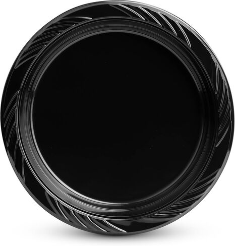 Munfix 100 White Plastic Plates Set - 9 Inch Plastic Dinner Plates, Disposable Plates Bulk Pack, Party Plates for BBQ, Picnic, Parties, Travel and Events, Microwavable Recyclable in Kuwait