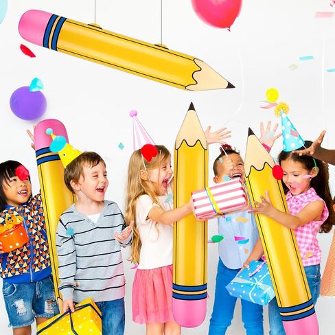 6 أجهزة كمبيوتر عملاقة قلم رصاص كبير قابلة للنفخ 27 بوصة العودة إلى المدرسة ديكور قابلة للنفخ حفلة عيد ميلاد لصالح تفجير قلم رصاص البالون الفصول الدراسية معلقة للغرفة صور الدعامة الجوائز in Kuwait