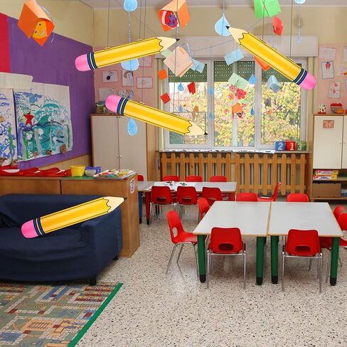 6 أجهزة كمبيوتر عملاقة قلم رصاص كبير قابلة للنفخ 27 بوصة العودة إلى المدرسة ديكور قابلة للنفخ حفلة عيد ميلاد لصالح تفجير قلم رصاص البالون الفصول الدراسية معلقة للغرفة صور الدعامة الجوائز in Kuwait