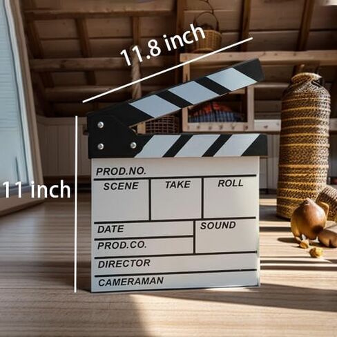 BERON Professional Vintage TV Movie Film Clap Board Slate Cut Prop Director Clapper (White) in Saudi Arabia