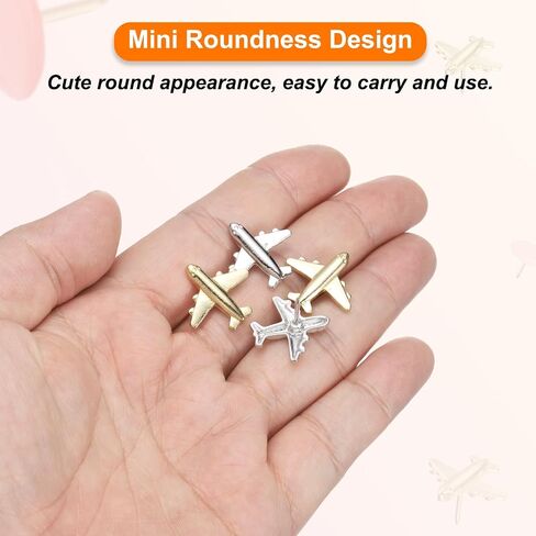 PATIKIL Airplane Push Pin, 24 Pcs Decorative Metal Push Pin Cute Aircraft Thumb Tacks for Bulletin Board Map Photo Home Office Decor, Gold Tone in Kuwait