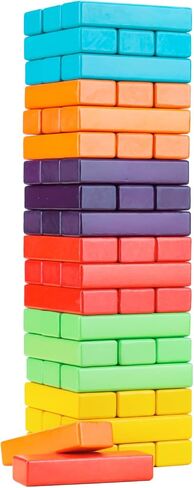 Tumble Tower Game – 54 pcs Wooden Blocks Stacking Game for Kids and Adults, Classic Family Board Game for Indoors Outdoors, Classic Size Timber Stacking Game Night Toy, Perfect for Party, Family Fun in Saudi Arabia