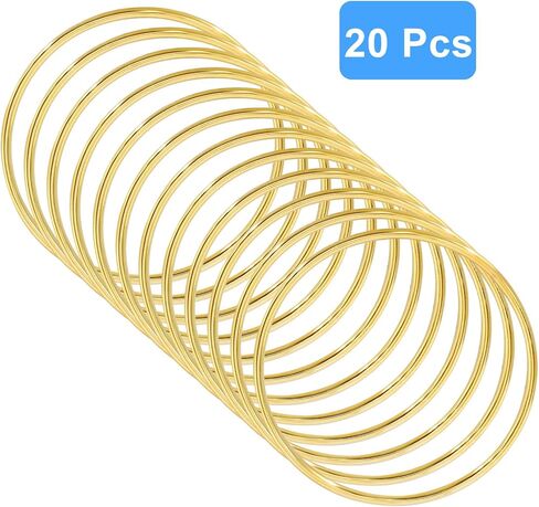 Waziaqoc 20 PCS حلقات الماسك الحلم ، حلقات حرفة معدنية 3 بوصة ، خواتم Macrame Silver للحرف اليدوية DIY ، Macrame & Dream Casher Supplies in Kuwait