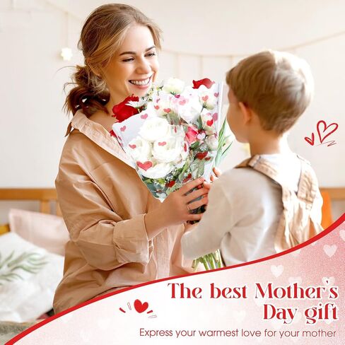 Sayglossy 100 Pcs Single Rose Sleeves for Flower Bouquets Wrapping Bags Plastic Floral Wraps Cellophane for Mother's Day Wedding Birthday Flower Arrangement Supplies(Pink) in Saudi Arabia