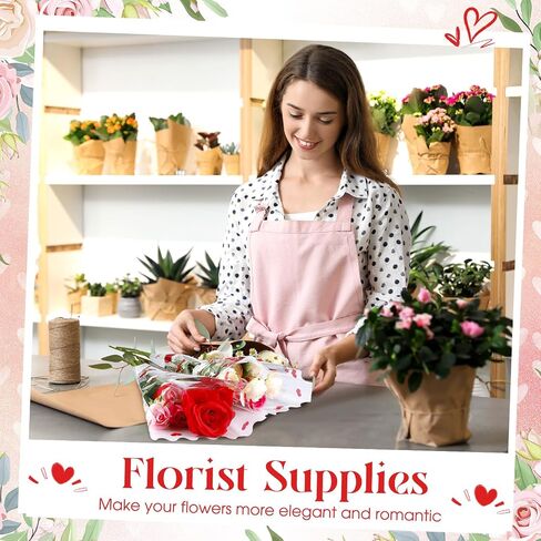 Sayglossy 100 Pcs Single Rose Sleeves for Flower Bouquets Wrapping Bags Plastic Floral Wraps Cellophane for Mother's Day Wedding Birthday Flower Arrangement Supplies(Pink) in Saudi Arabia