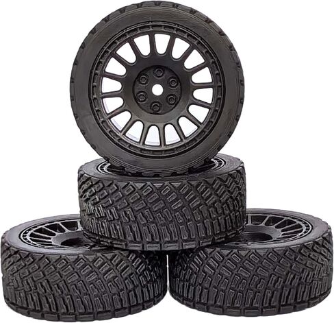 4PCS 1/10 RC Car Plastic Wheel and 66mm Tires with Foam Inserts Replacement Part for 1:10 RC On Road Car 1:16 RC Rally Car in Saudi Arabia