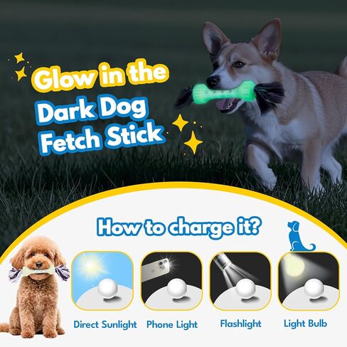 Glow-in-The-Dark Dog Toy – Interactive Fetch, Tug & Treat Puzzle for Small Dogs, 13" Lightweight Flying Disc with Dental Cleaning Texture, TPR & Rope Calming Chew Toy for Anxiety Relief in Kuwait