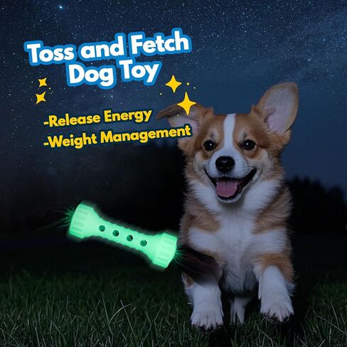 Glow-in-The-Dark Dog Toy – Interactive Fetch, Tug & Treat Puzzle for Small Dogs, 13" Lightweight Flying Disc with Dental Cleaning Texture, TPR & Rope Calming Chew Toy for Anxiety Relief in Kuwait