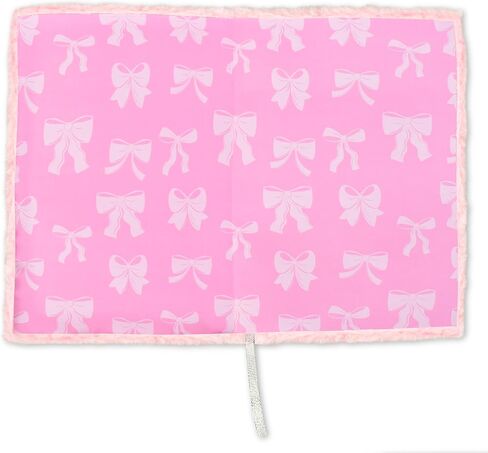 iscream Plush Fur Chenille & Embroidered Accent Lined-Page 8.5" Journal - Beautiful Bows in Kuwait