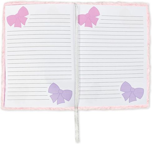 iscream Plush Fur Chenille & Embroidered Accent Lined-Page 8.5" Journal - Beautiful Bows in Kuwait