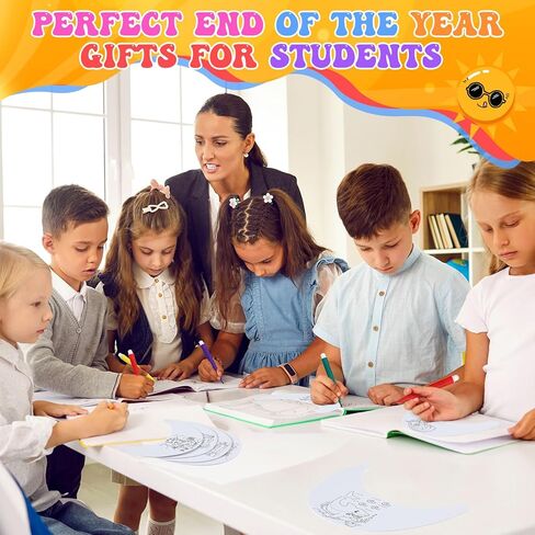 24 Sets End of Year Student Gifts, Color Your Own Foam Visors with Pens DIY Coil Visors Summer DIY Crafts for Kids Children(Beach) in Kuwait