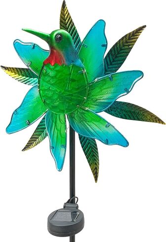 Flamingo Solar Wind Spinner Garden Decor, Lighted Garden Spinning Art Decors, Landscape Path Lights Wind Sculptures Decorations, Pathway Metal Stakes Lighting Kinetic Wind Catcher for Outside in Saudi Arabia