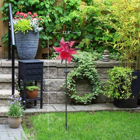 Flamingo Solar Wind Spinner Garden Decor, Lighted Garden Spinning Art Decors, Landscape Path Lights Wind Sculptures Decorations, Pathway Metal Stakes Lighting Kinetic Wind Catcher for Outside in Saudi Arabia
