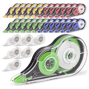 30 PCS شريط تصحيح ملون ، 39.4 قدم من الشريط السائب المقاوم للدموع للمدرسة ، المكتب ، أخذ الملاحظات ، مجلة