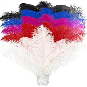 Piokio 20 PCS Color Feathers 10-12 Inch (25-30 cm) Bulk for Party Centerces و DIY Decoration ، Gatsby Decorations