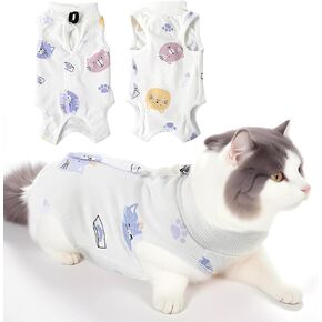 Cat Recovery Suit, Breathable Cat Onesie for Cats After Surgery Female Abdominal Wounds or Skin Diseases Kitten Onesie Spay Recovery Wear Anti Licking(S)