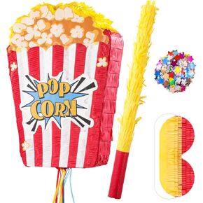 VINTS Popcorn Piñata سيرك كبير Piñata لعيد ميلاد سيرك السيرك تحت عنوان حفلات رائعة إضافة للبنين Grils Holiday (16.9 × 11.8 × 3.54in)