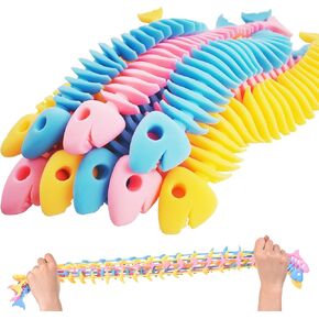 Noodles Fish Bones, 6 Packs Stretchy Toy Fish Bones for Kids, Fidget Stretchy Toys Worms, Loop Lasso Stretchy Worm for Children Holiday List