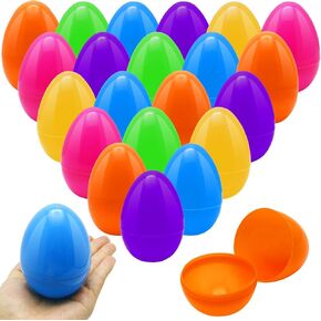 ZMCINER 36 PCS 3.55" Plastic Easter Eggs Fillable Plastic Easter Eggs Bulk Colorful Bright Easter Eggs Empty Perfect for Easter Egg Hunt, Easter Basket Stuffers, Easter Party Favor, Classroom Prize