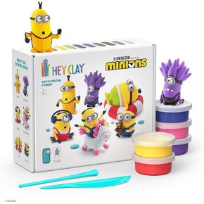 مرحبًا ، مجموعة Clay Despicable Me Minions 15 علب - نمذجة ملونة ، مجموعة طين جفرة من الجفاف ، مجموعة 15 علب مع أدوات النحت والتعليمات التفاعلية الممتعة
