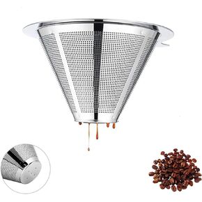 ACPhooo Pour Over Coffee Maker,Portable Stainless Steel Reusable Coffee Filter, Mini Collapsible Paperless Single Serve 1-2 Cup Coffee Dripper Cup Easy To Clean For Travel Camping Offices Backpacking