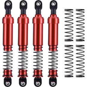 AMK 1/10 RC Crawler Shocks ، 4pcs 115mm Aluminium Big Bore RCs مع صدمات زاحف RC المملوءة بالزيت لـ 1/10 RC Crawler AXIAL SCX10 CAPRA D90 GSPED V4 Element TRX4 (RED 115MM 4PCS)