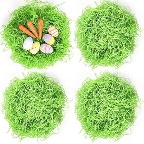 Tiurdin Easter Grass قابلة لإعادة التدوير حشو سلة الورق الورقية لبيض عيد الفصح ديكور الحزب التزيين عبوة 200g （7oz.
