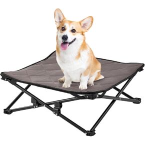 KingCamp Elevated Dog Bed for Small Dogs, Outdoor Raised Cooling Pet Cot Bed with Washable Breathable Mesh & No-Slip Feet Perfect for Camping, Backyard, Indoor Use (S, Black)