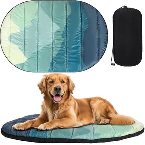 Suzile Outdoor Travel Dog Bed Camping Dog Camping Dags قابلة للغسل ومحمولة سجادة الحيوانات الأليفة مع حقيبة حمل لمراتب الحيوانات الأليفة الكبيرة/المتوسطة للصناديق واليائحة الداخلية ، 38 "× 27"