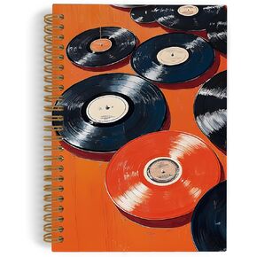 Retro Vinyl Record Music Spiral Notebook ، Vinyl Record Lovers Gift Journal Notebook ، Music Notebooks for School Work ، Musical Office Supplies for Music Bovers Teachers Women Men ، 5.5x8.3in