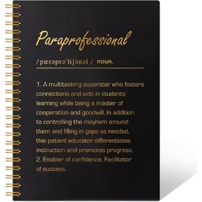 Paraprofessional Definition 160 Pages Hardcover Blank Spiral Notebook, Funny Paraprofessional Gifts for Women, Appreciation Gifts for Teacher Assistant, Appreciation Day Week Thank You Gifts