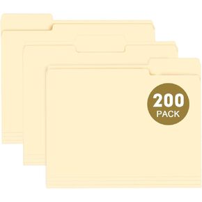 مجلد الملف ، RAZCC 200 Pack 1/3 Cut Tab Bolders حجم الحروف ، مجلدات مانيلا ، مجلدات مع علامة تبويب ، رائعة للتنظيم وسهل تخزين الملفات