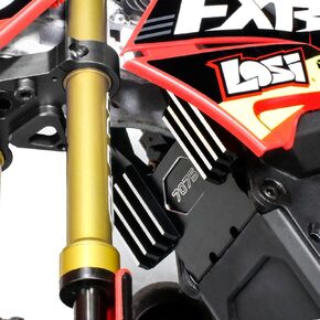 هيكل Crash Aluminium 7075 Radiator متماثل لـ 1/4 LOSI Progenso-MX دراجة نارية LOS06002 LOS06000T1 LOS06000T2 ، ترقية RTR دعم مقعد الصنبور الأمامي لـ LOSI 1/4 دراجة نارية (أسود)