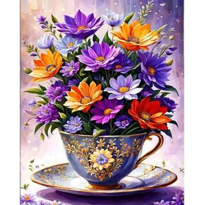 Arttoplus Flowers Paint by Numbers Kit for Adults- Flowers Paint by Number Adult, Floral Acrylic Painting by Numbers for Gift Home Wall Decor(16x20Inch)