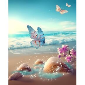 yiyue paint by number for bealder beginner ، diy gift canvas leaft kits for boys girls ، tree river ilt ilt kit ، diy acryl paint carfs for home home wall 16x20inch ، no.4