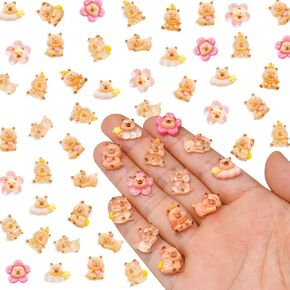 100 Pieces Tiny Capybara for Dollhouse Miniatures Resin Animals for Crafts Mini Capybara for Fairy Garden Micro Landscaping Decoration