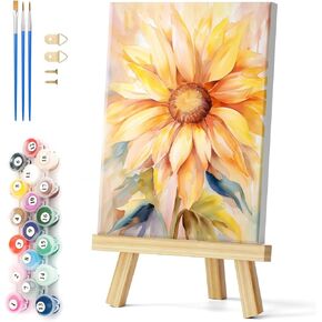 Natuyalo Framed Paint by Numbers for Adults Beginner, Colorful Flowers Acrylic Easy Paint by Numbers Kits with Frame Vase Art Craft Kits for Adults Suitable for Wall Decoration 12x16 Inch in Kuwait